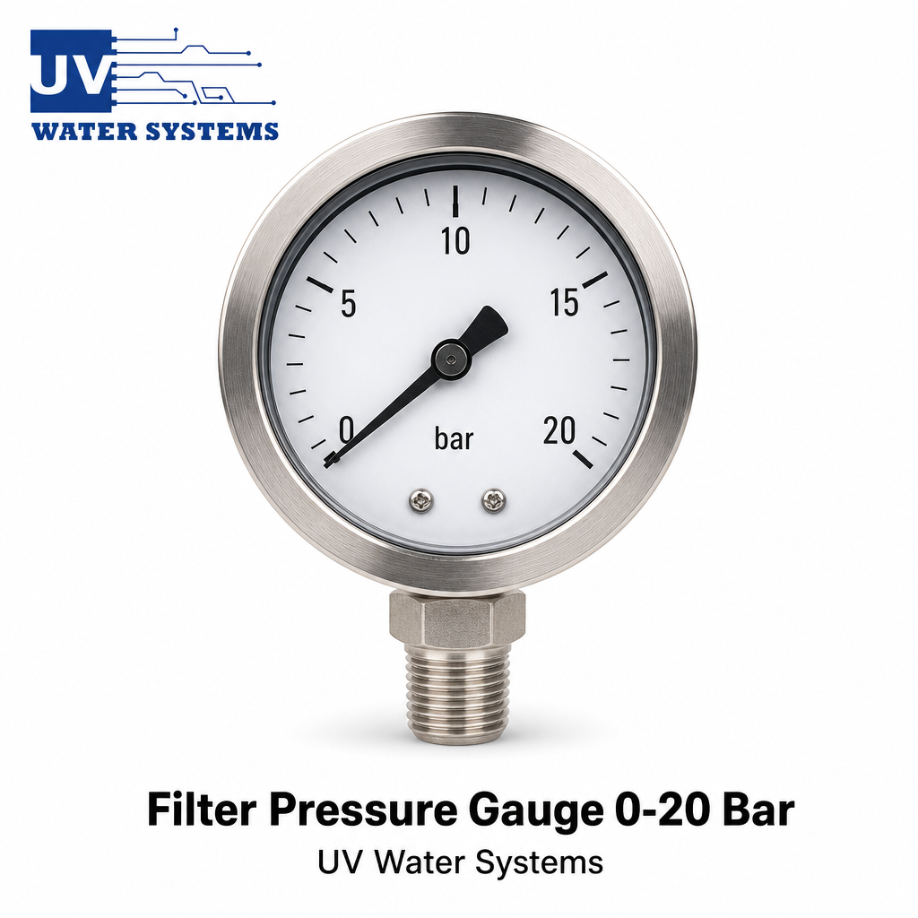 Filter Pressure Gauge Oman Muscat – Glycerin 0-20 Bar 300 PSI | UV Water Systems