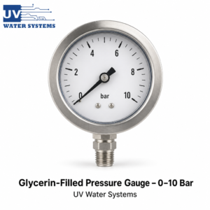Glycerin Pressure Gauge 0-10 Bar – UV Water Systems Oman