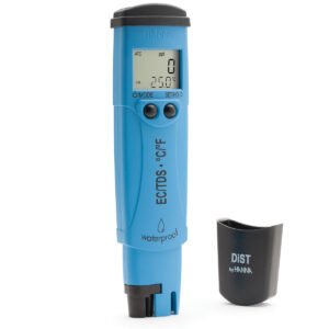 Side view of the EC TDS temperature tester HI98312 showing the graphite probe